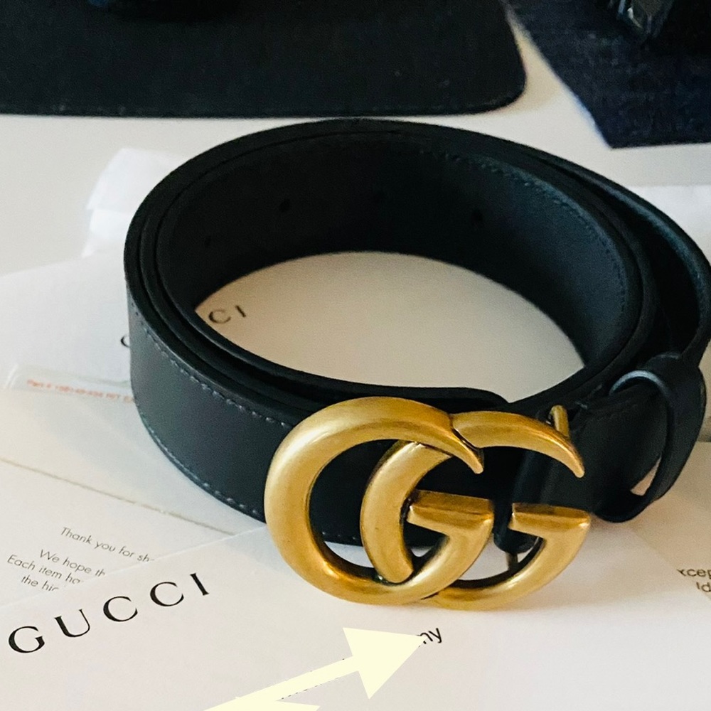 Gucci Leather belt with Double G buckle size Gucci 90